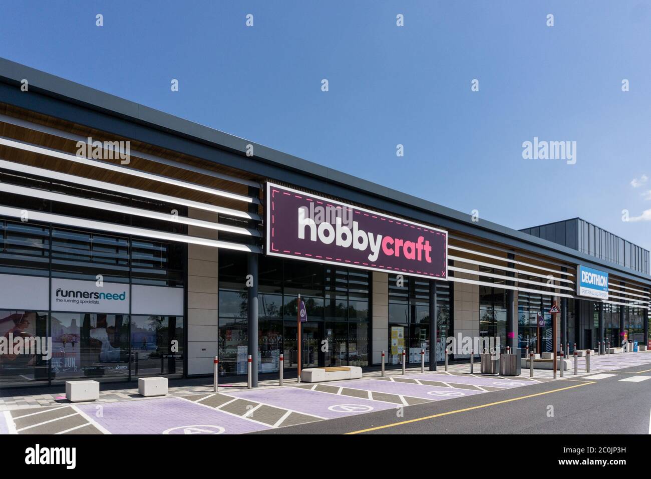 Superstore di artigianato e arti Hobbycraft, Rushden Lakes Shopping Centre, Northamptonshire, Regno Unito Foto Stock