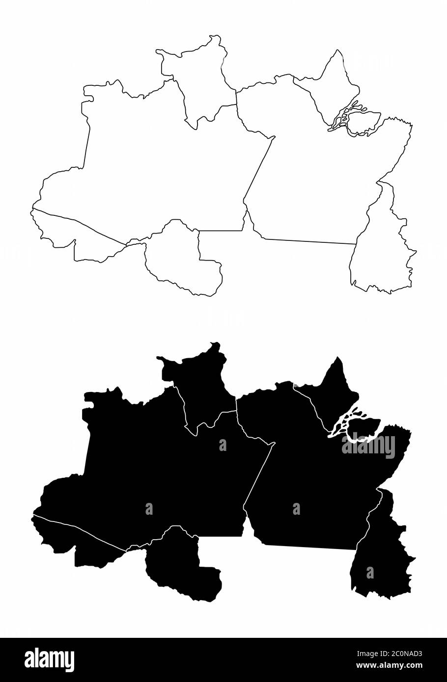 Mappe del nord del Brasile Illustrazione Vettoriale