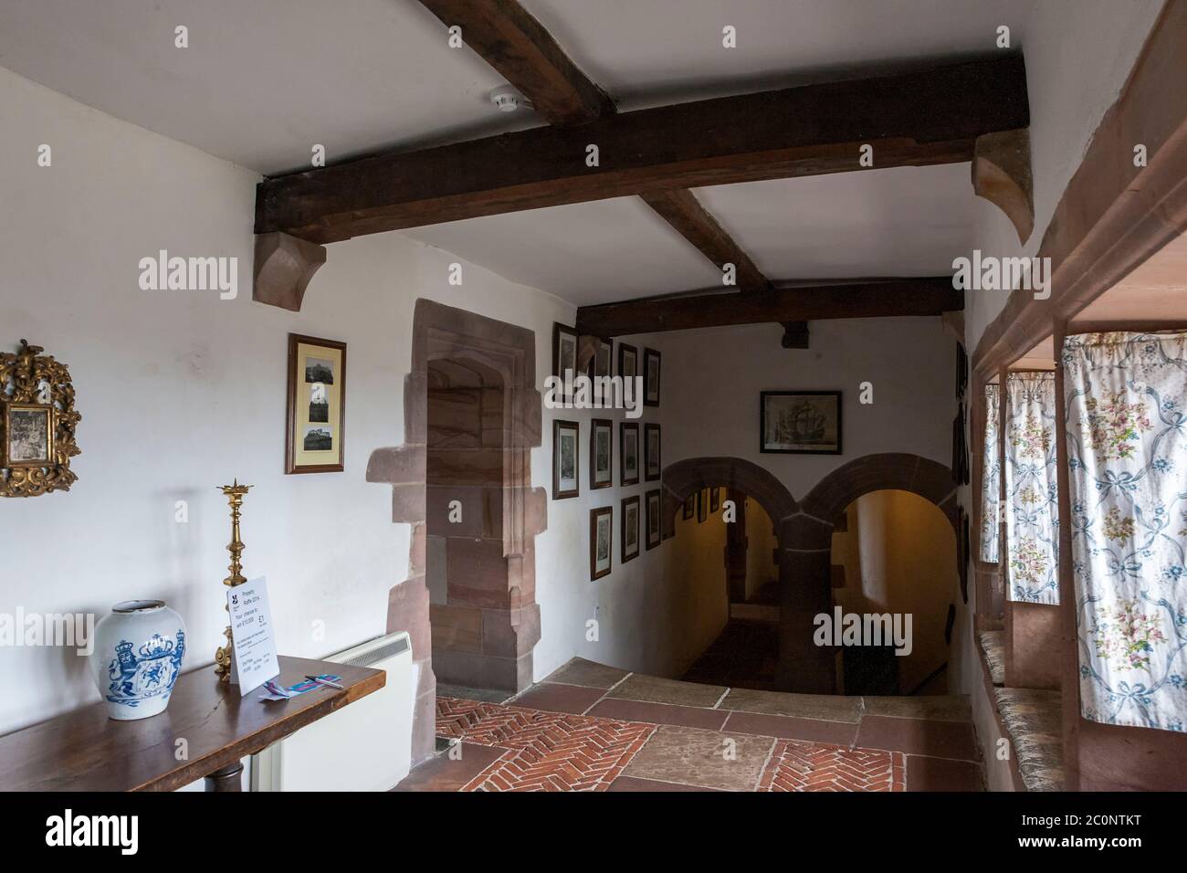 Long Gallery, Castello di Lindisfarne, Isola Santa, Northumberland, Inghilterra, Regno Unito Foto Stock