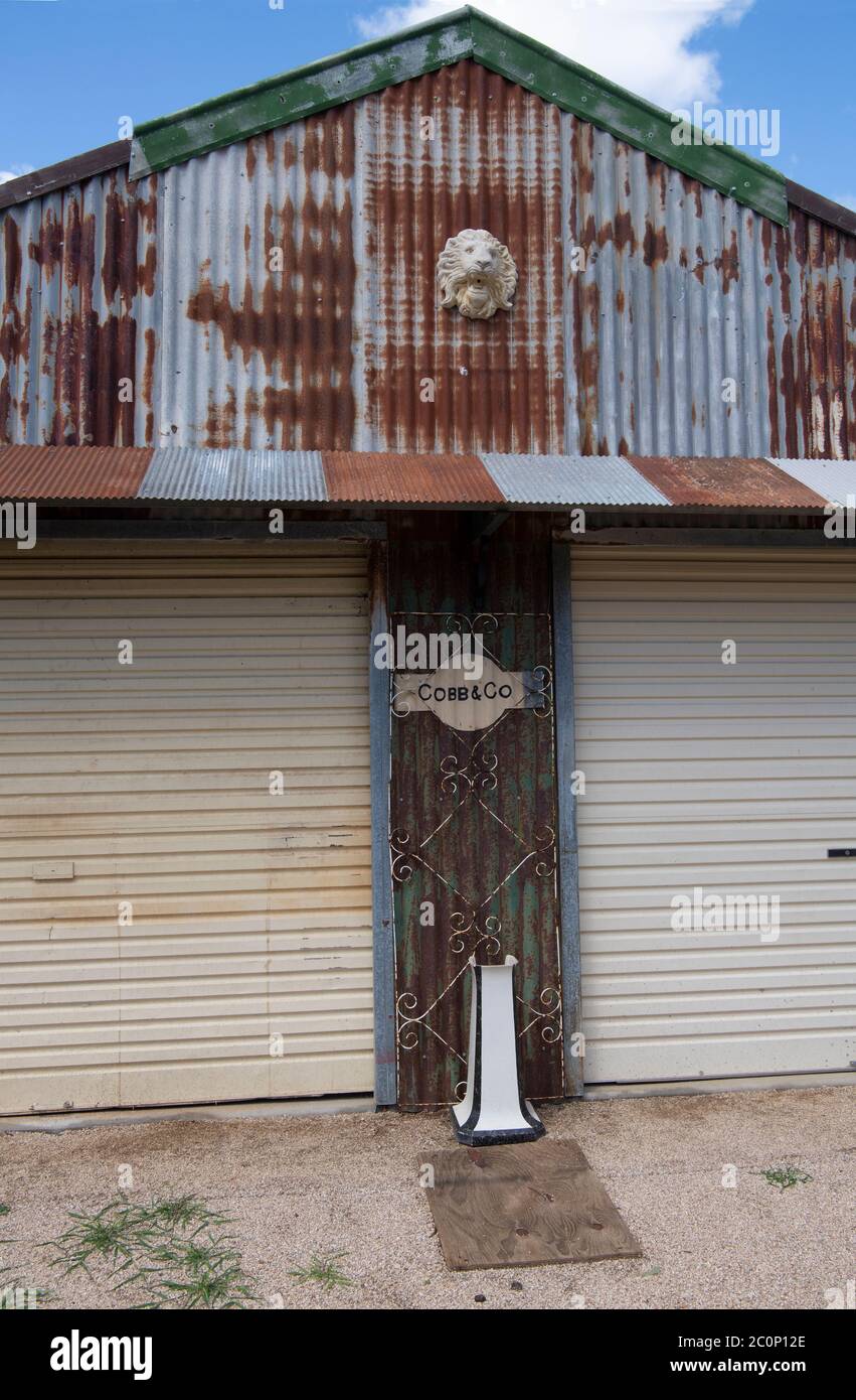 Cobb e Co. Società di diligenza deposito Sofala NSW Australia Foto Stock