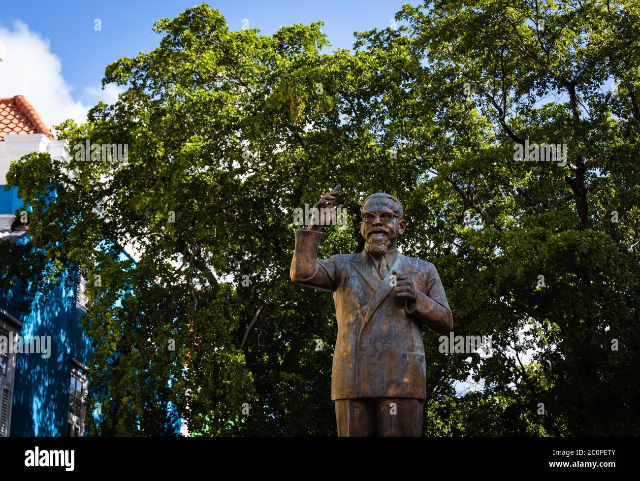 Statua di Moises Frumencio da Costa Gomez a Willemstad, Curacao Foto Stock