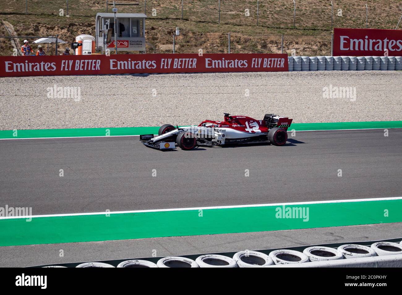 MONTMELLO, SPAGNA-10 MAGGIO 2019: Alfa Romeo Racing C38 Formula 1 (driver: Kimi Räikkönen) Foto Stock
