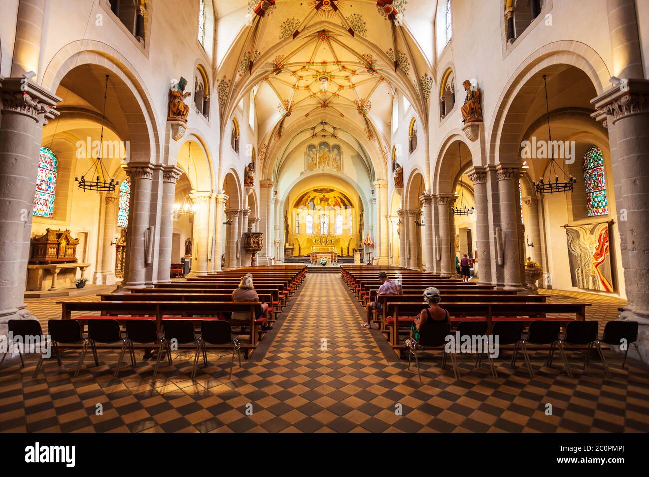 Basilica di ricino o Kastorkirche è la chiesa più antica di Coblenza, Germania Foto Stock