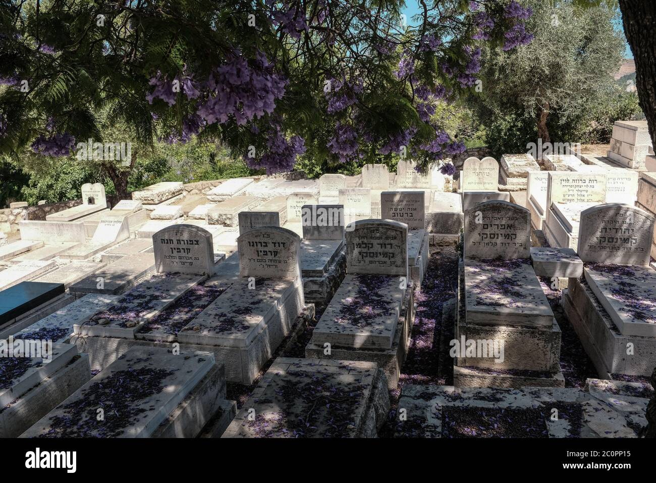 Cimitero ebraico di Har Halenuchot, Gerusalemme. Foto Stock
