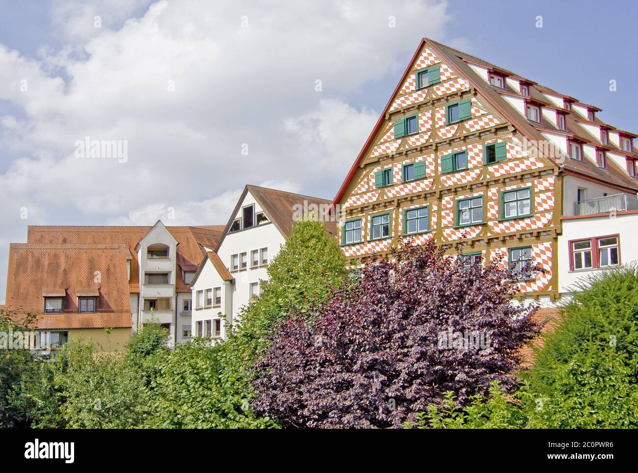 Vista dalla parete della città Ulm Foto Stock