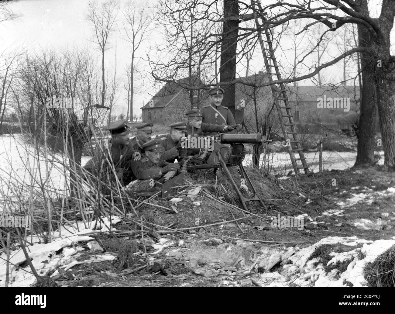 Weltkrieg Deutsches Heer Maschienengewehr MG 08 - 1° Guerra Mondiale pistola automatica militare tedesca MG 08 Foto Stock