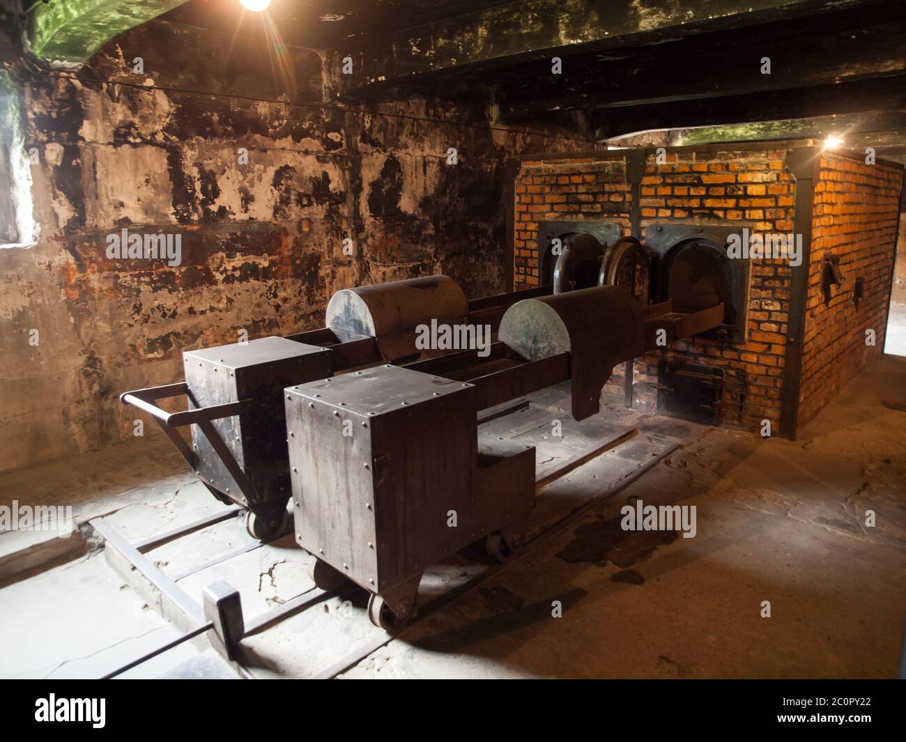 Crematorio nel campo di concentramento di Auschwitz, Polonia Foto Stock
