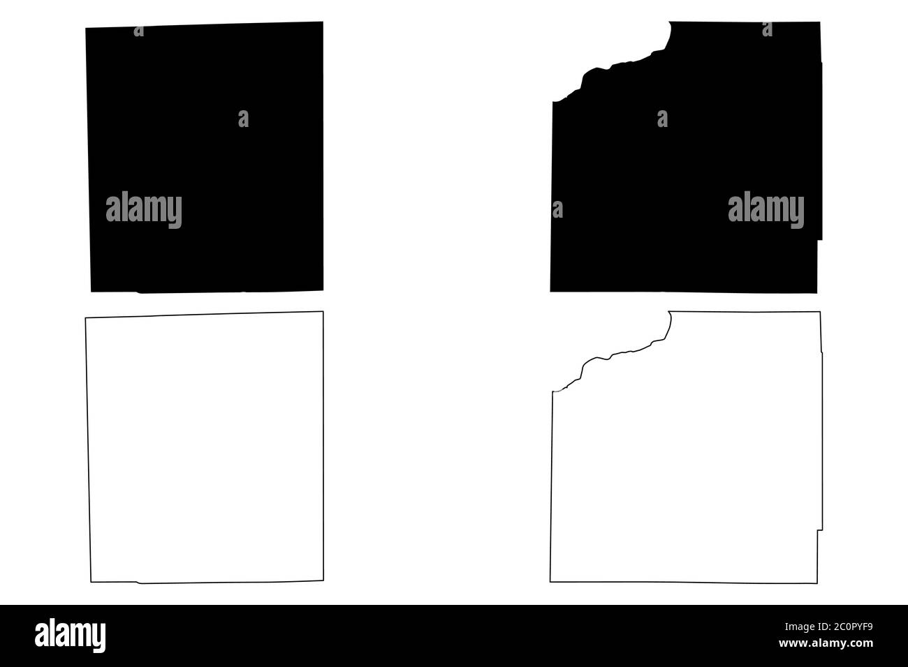 Henry e Iroquois County, Illinois (contea degli Stati Uniti, Stati Uniti d'America, Stati Uniti, Stati Uniti, Stati Uniti) mappa vettoriale, schizzo scrimolo Henry e Iroquois Illustrazione Vettoriale