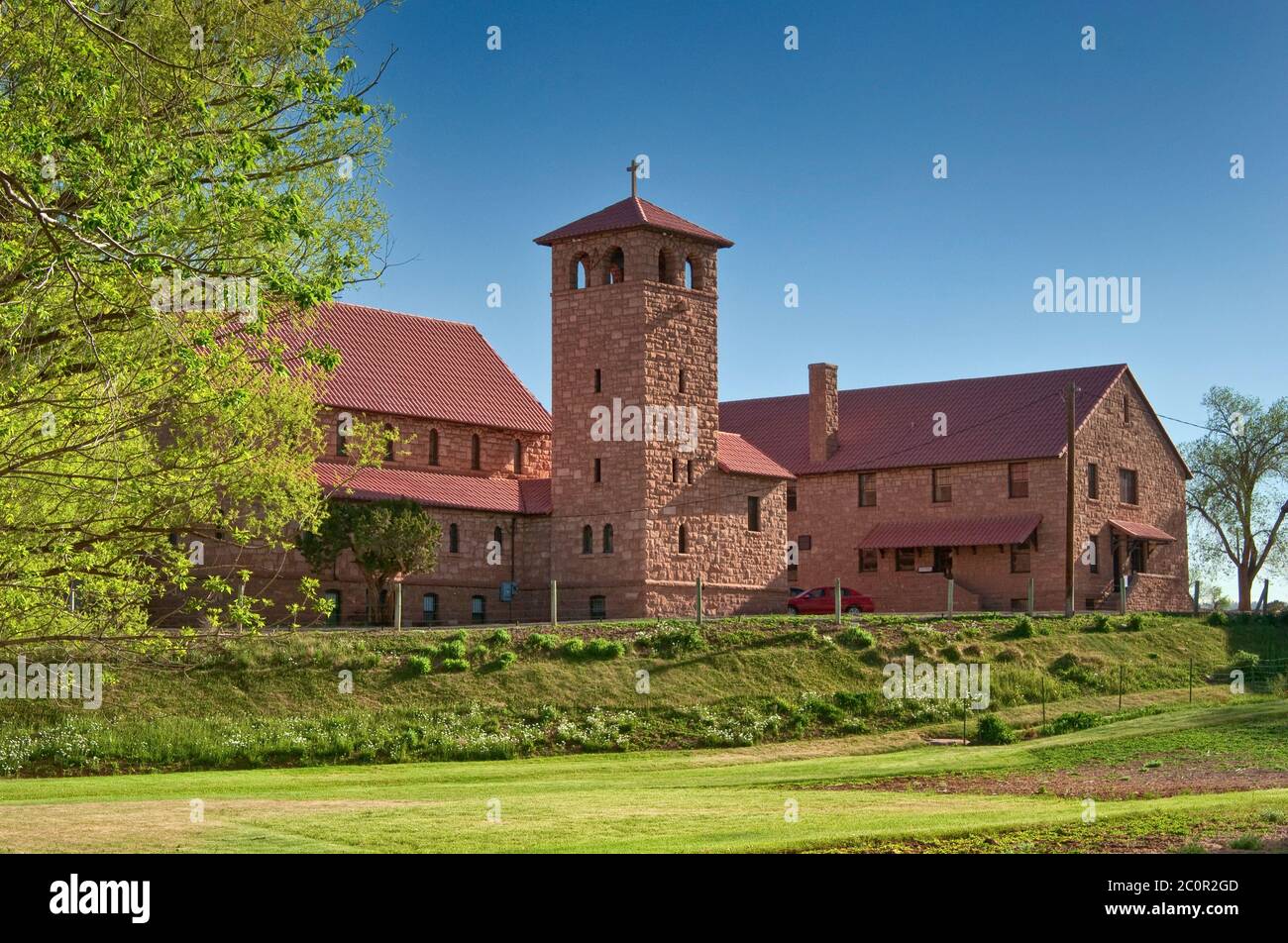 Missione francescana di San Michele a St. Michaels vicino a Window Rock, Arizona, USA Foto Stock