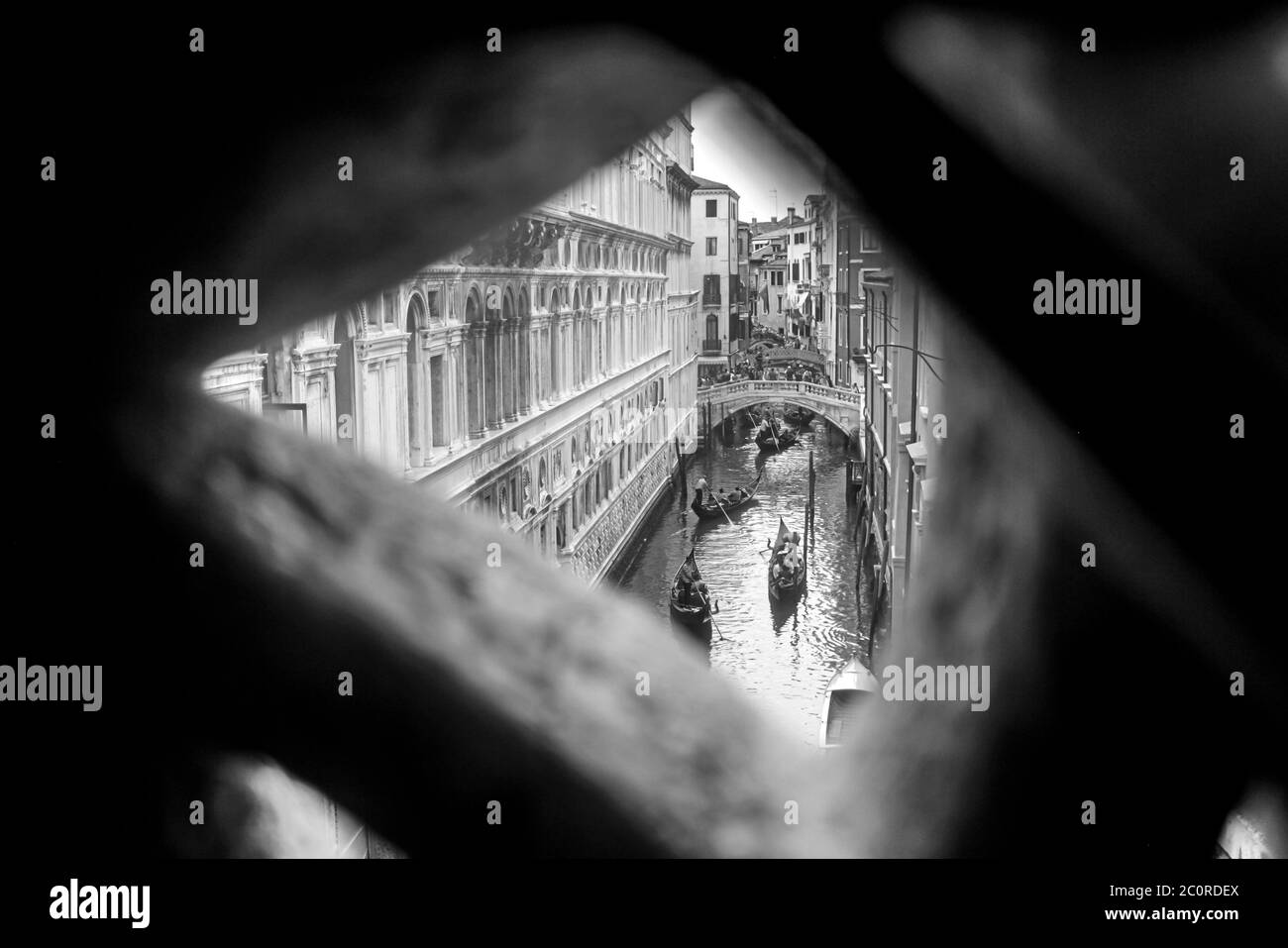 All'interno del Ponte dei Sospiri, Venezia, Italia Foto Stock
