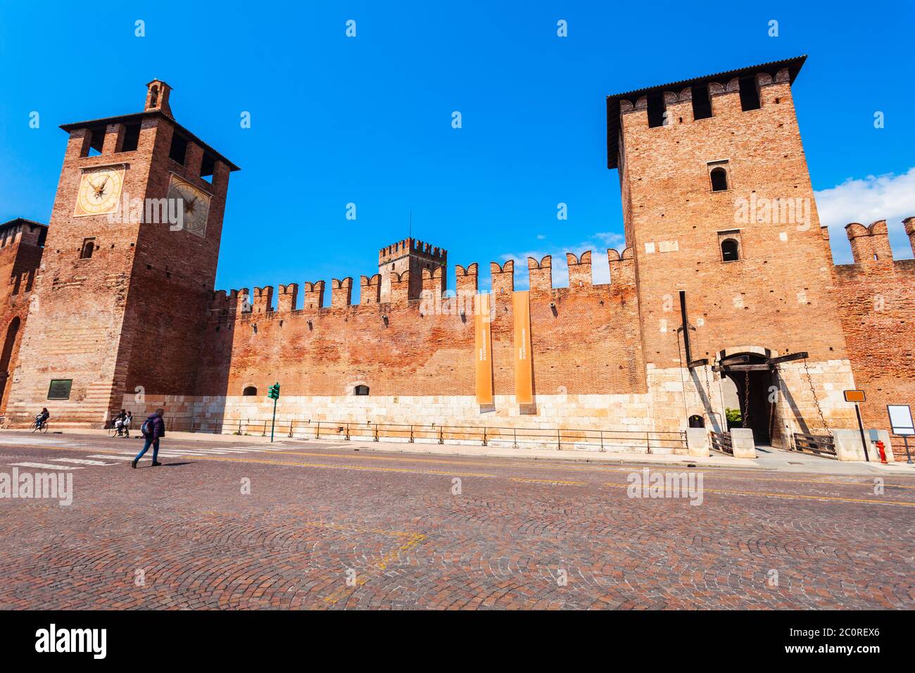 Castelvecchio o vecchio castello si trova a Verona, della Regione del Veneto in Italia Foto Stock