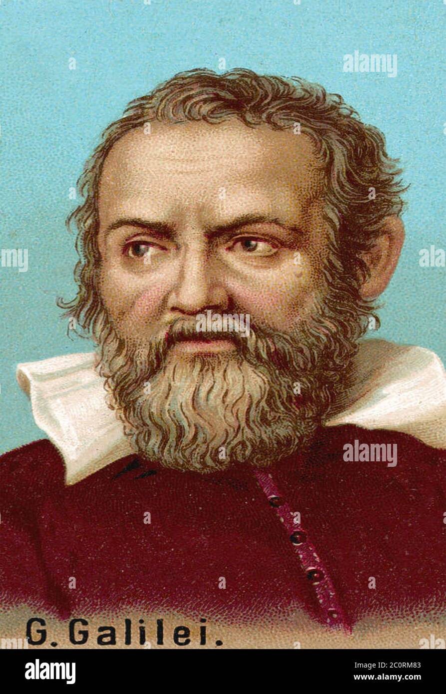 GALILEO GALILEI (1564-1642) fisico, astronomo e ingegnere italiano in un'illustrazione del XIX secolo. Foto Stock