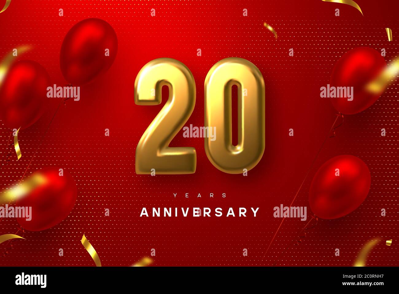banner di celebrazione per 20 anni. Illustrazione Vettoriale
