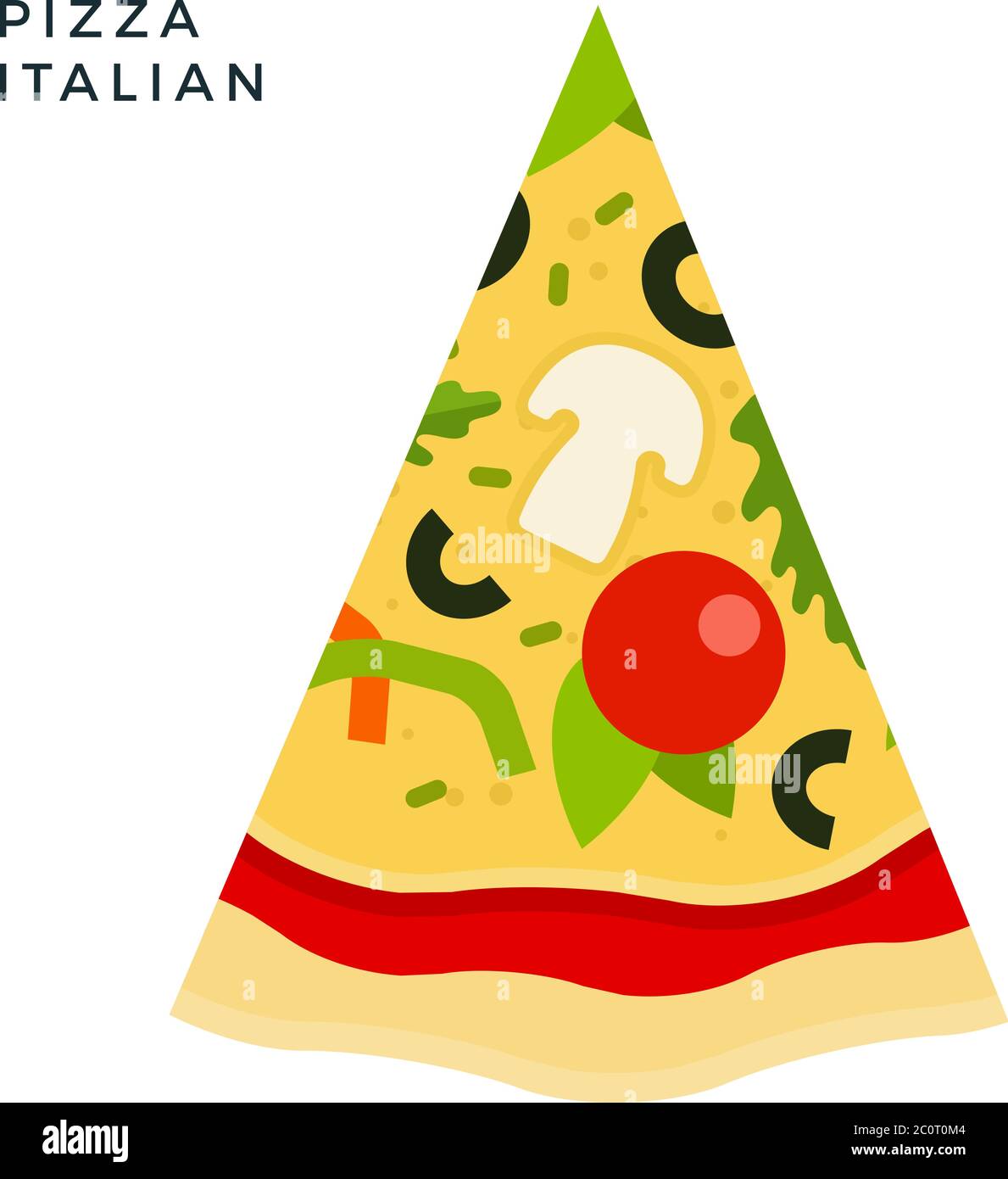 Italiano Pizza piatto icona vettore isolato Illustrazione Vettoriale