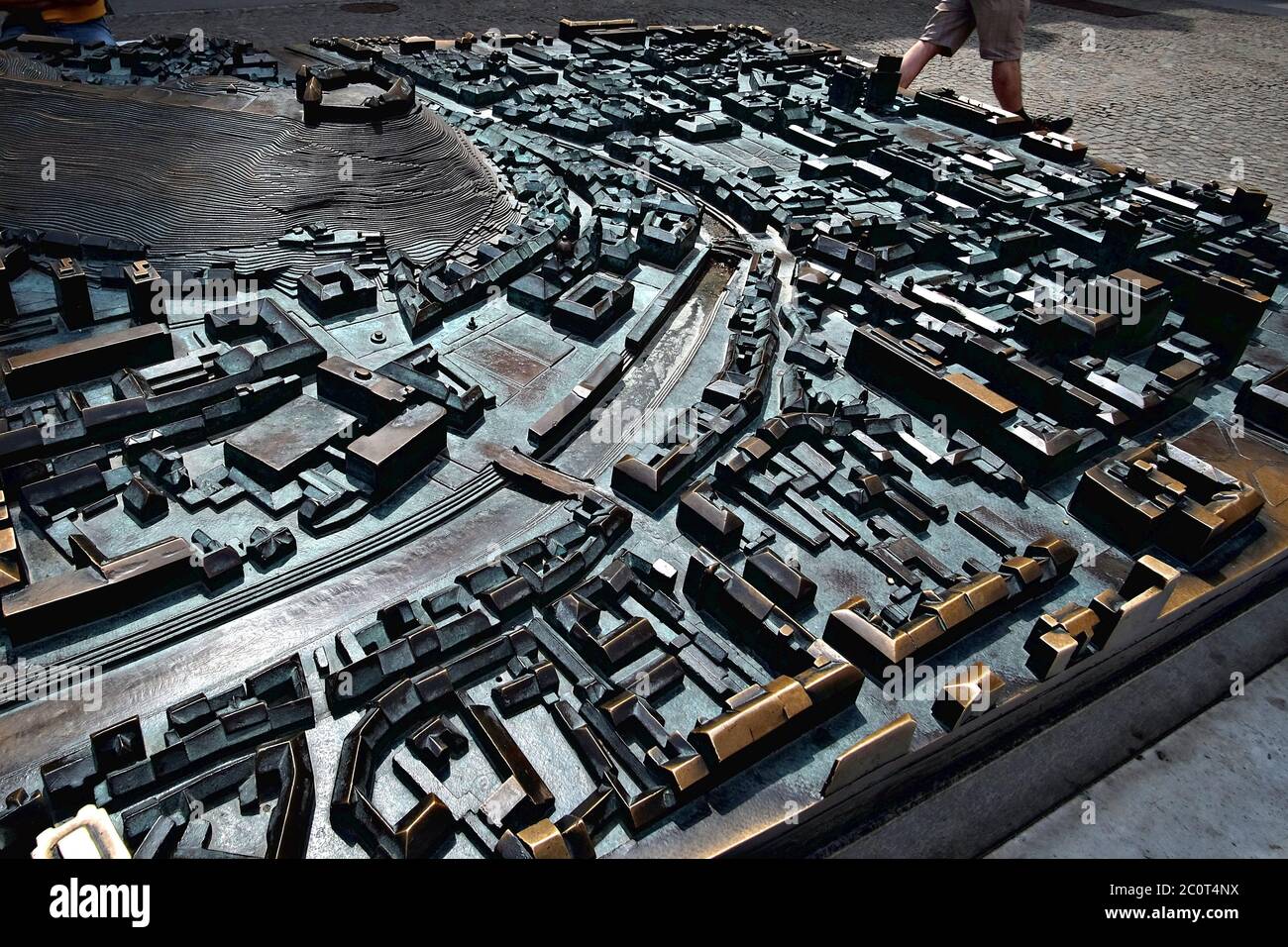 Vista del modello metallico del centro della città di Lubiana Foto Stock