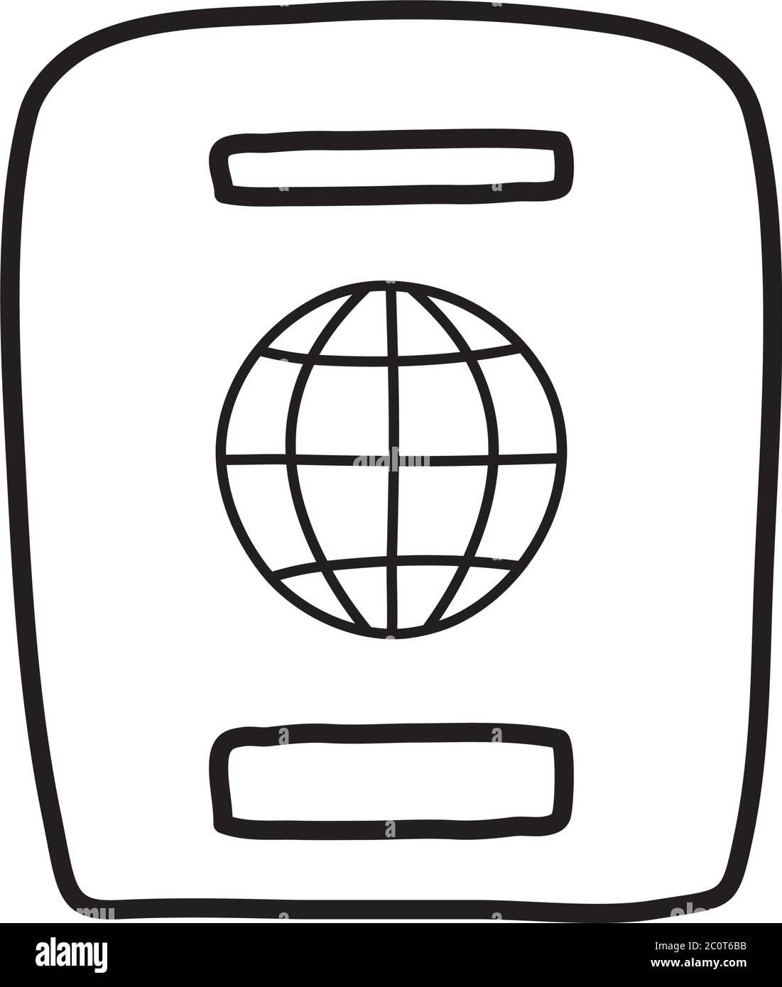 icona del documento passaporto su sfondo bianco, stile della linea, illustrazione vettoriale Illustrazione Vettoriale