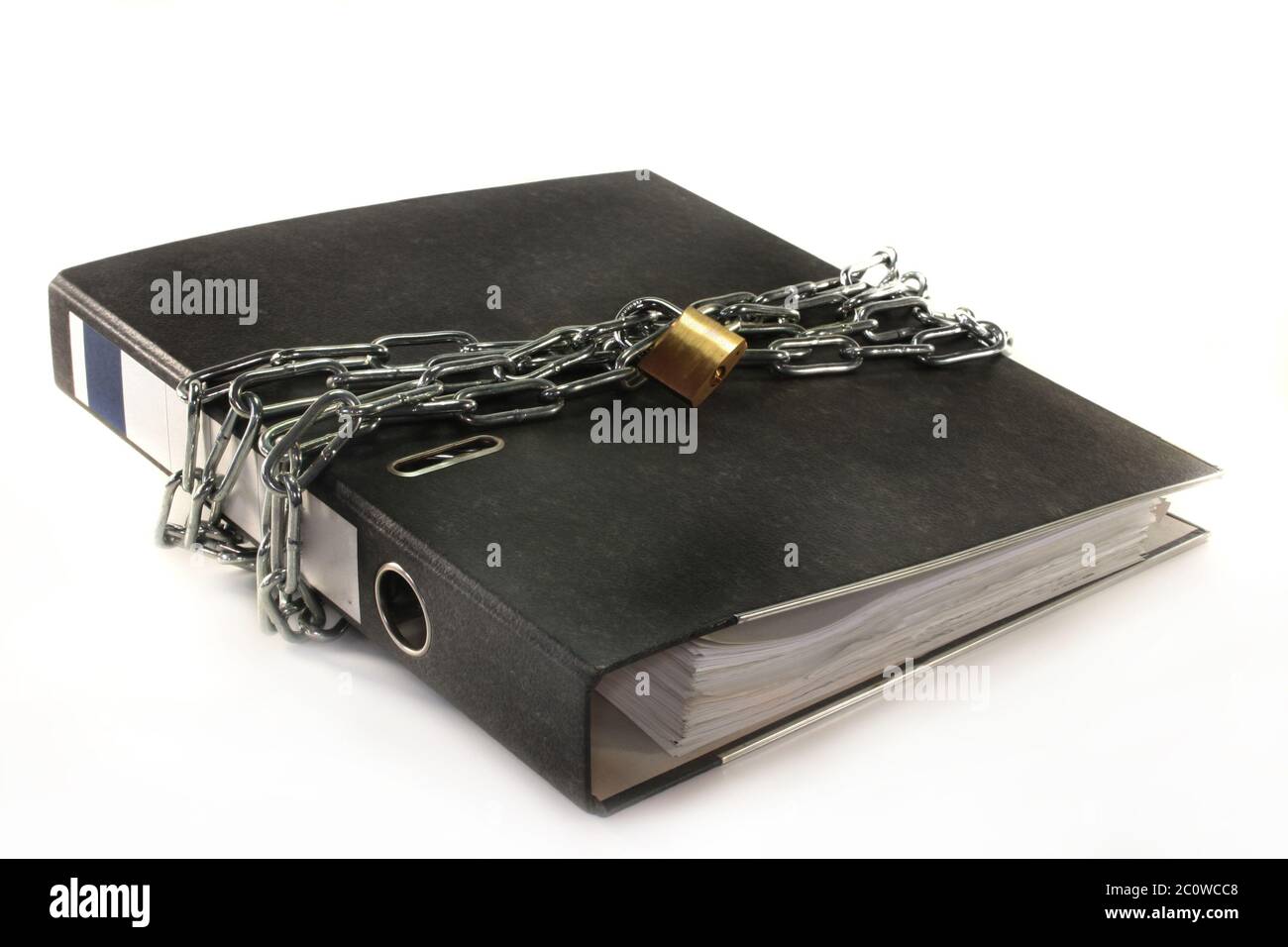 Catena di blocco di dati del file di protezione atto punibile confidenziale pittogramma Foto Stock