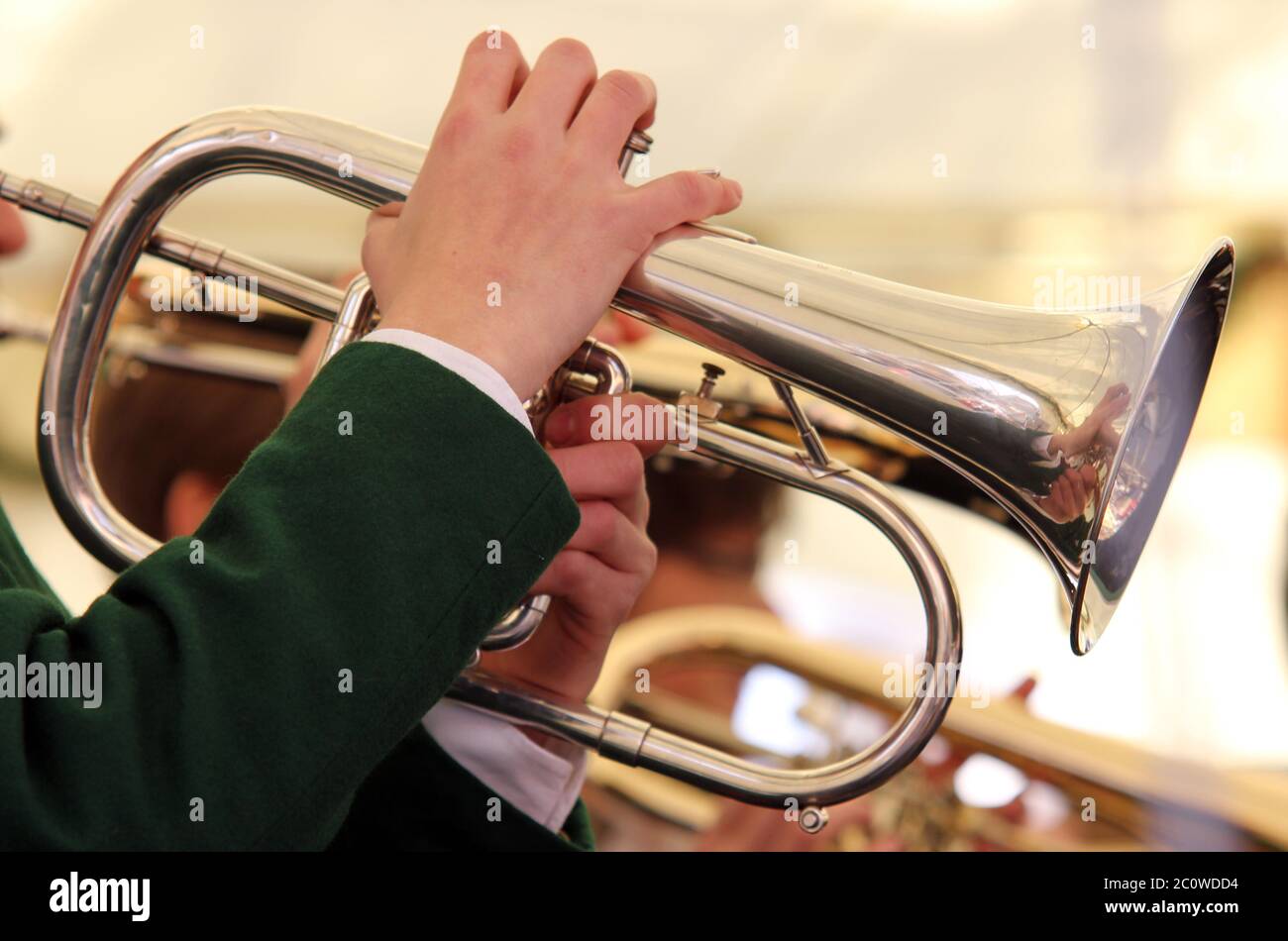 Strumento musicale bavarese di strumenti a fiato in ottone tromba musica  canto di rendere la musica Foto stock - Alamy