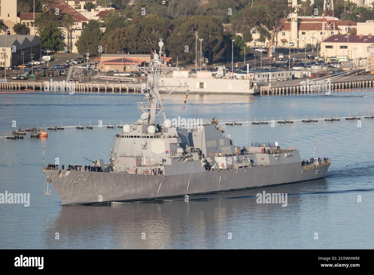 DDG-104 USS Sterett Arleigh Burke Class Destroyer della Marina degli Stati Uniti alla base navale di San Diego Ottobre 2019 Foto Stock