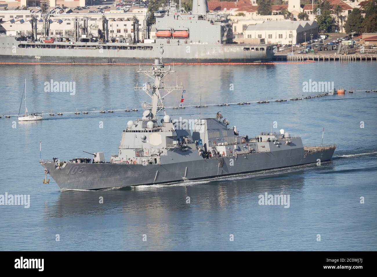 DDG-106 USS Stockdale Arleigh Burke Class Destroyer della Marina degli Stati Uniti alla base navale di San Diego Ottobre 2019 Foto Stock