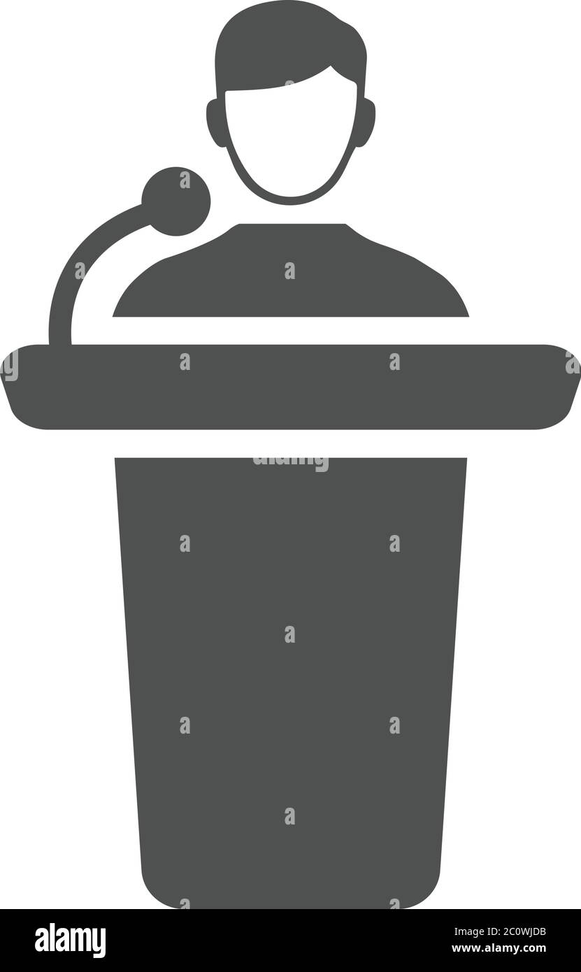 Bella, meticolosamente progettato di icona di presentazione di Conferenza, presentatore, relatore. Illustrazione Vettoriale