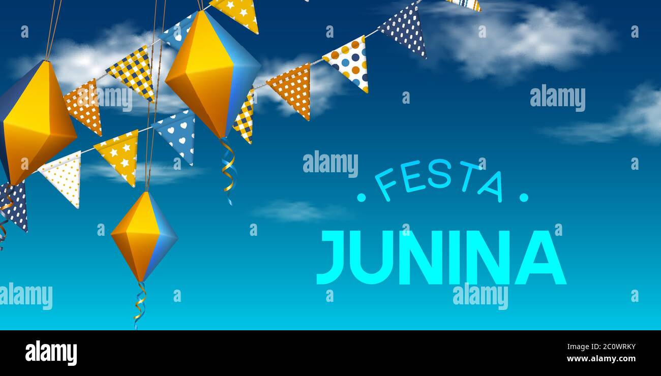 Festa Junina banner vacanze. Illustrazione Vettoriale