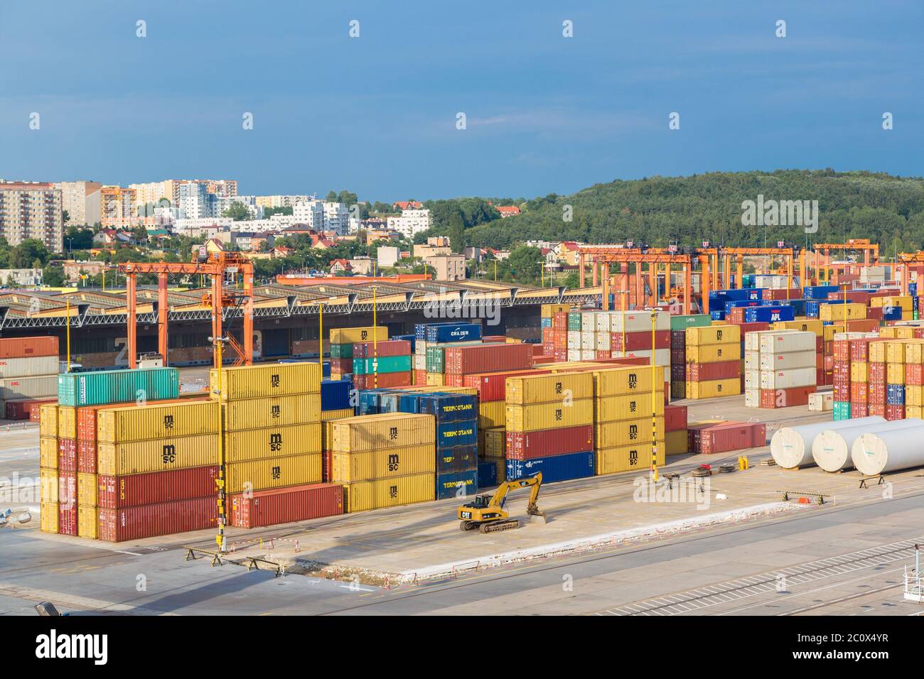 Terminal dei container per acque profonde a Danzica Foto Stock