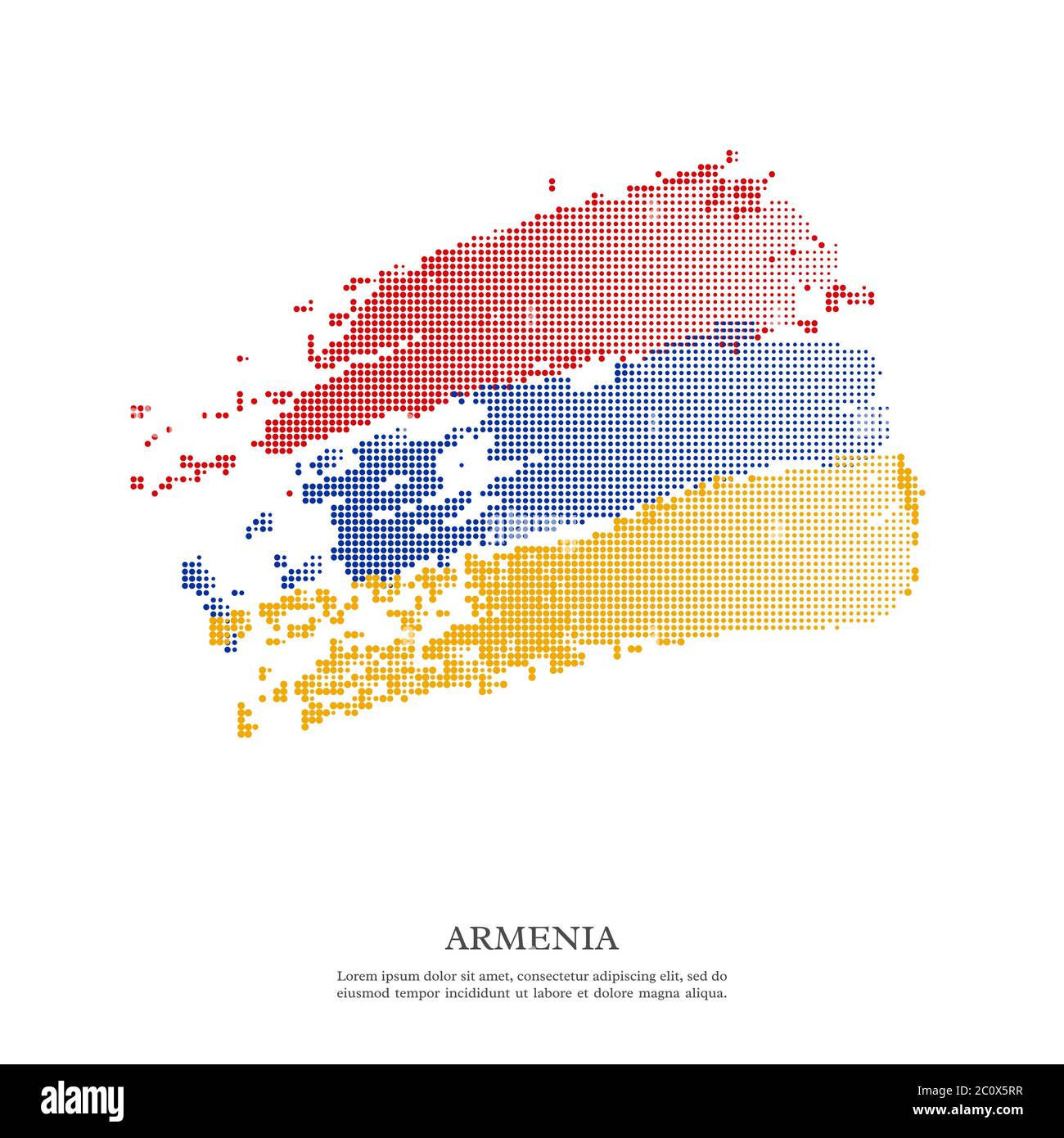Bandiera Armenia con effetto mezzitoni. Illustrazione Vettoriale