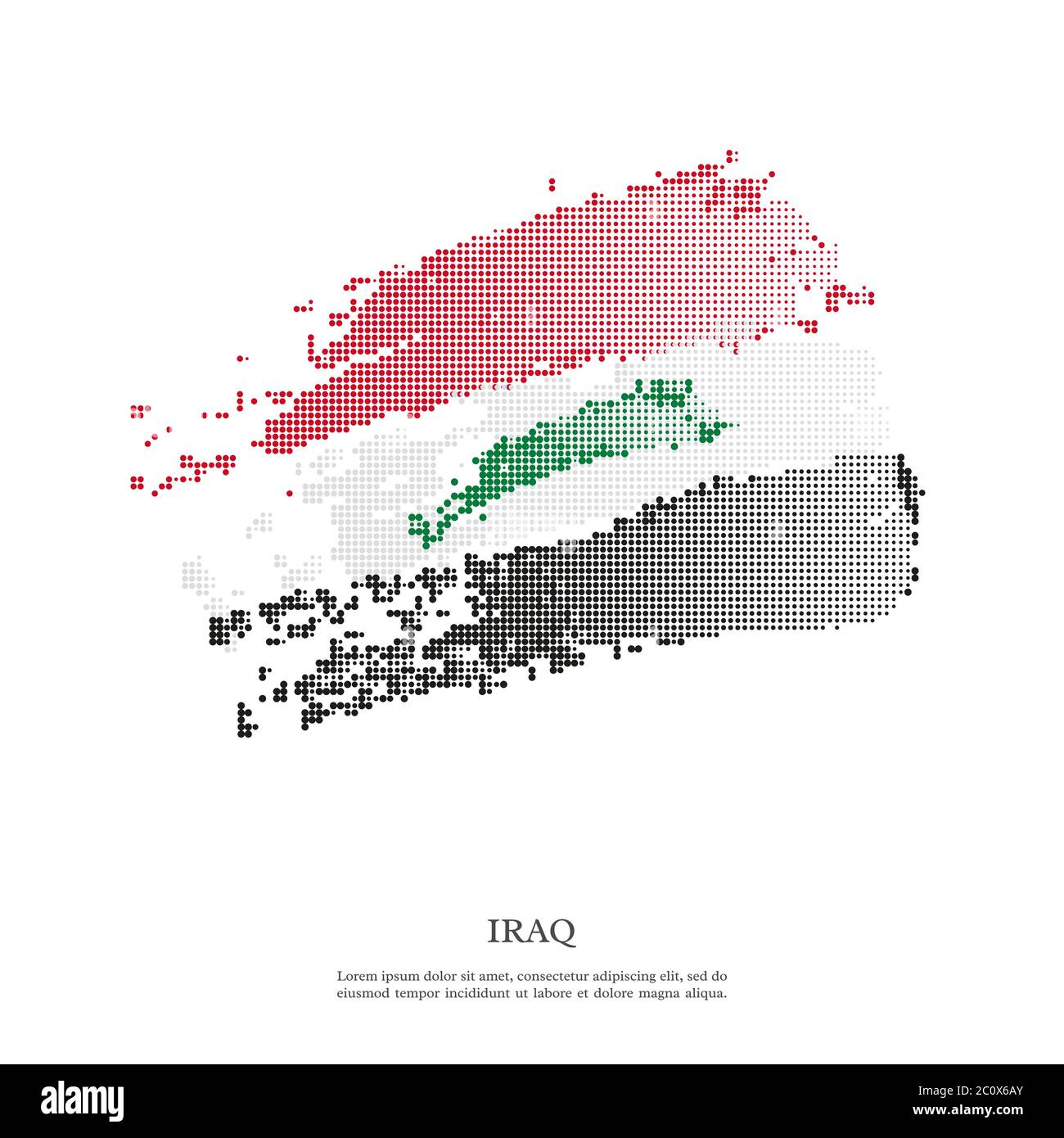 Bandiera irachena con effetto mezzitoni. Illustrazione Vettoriale