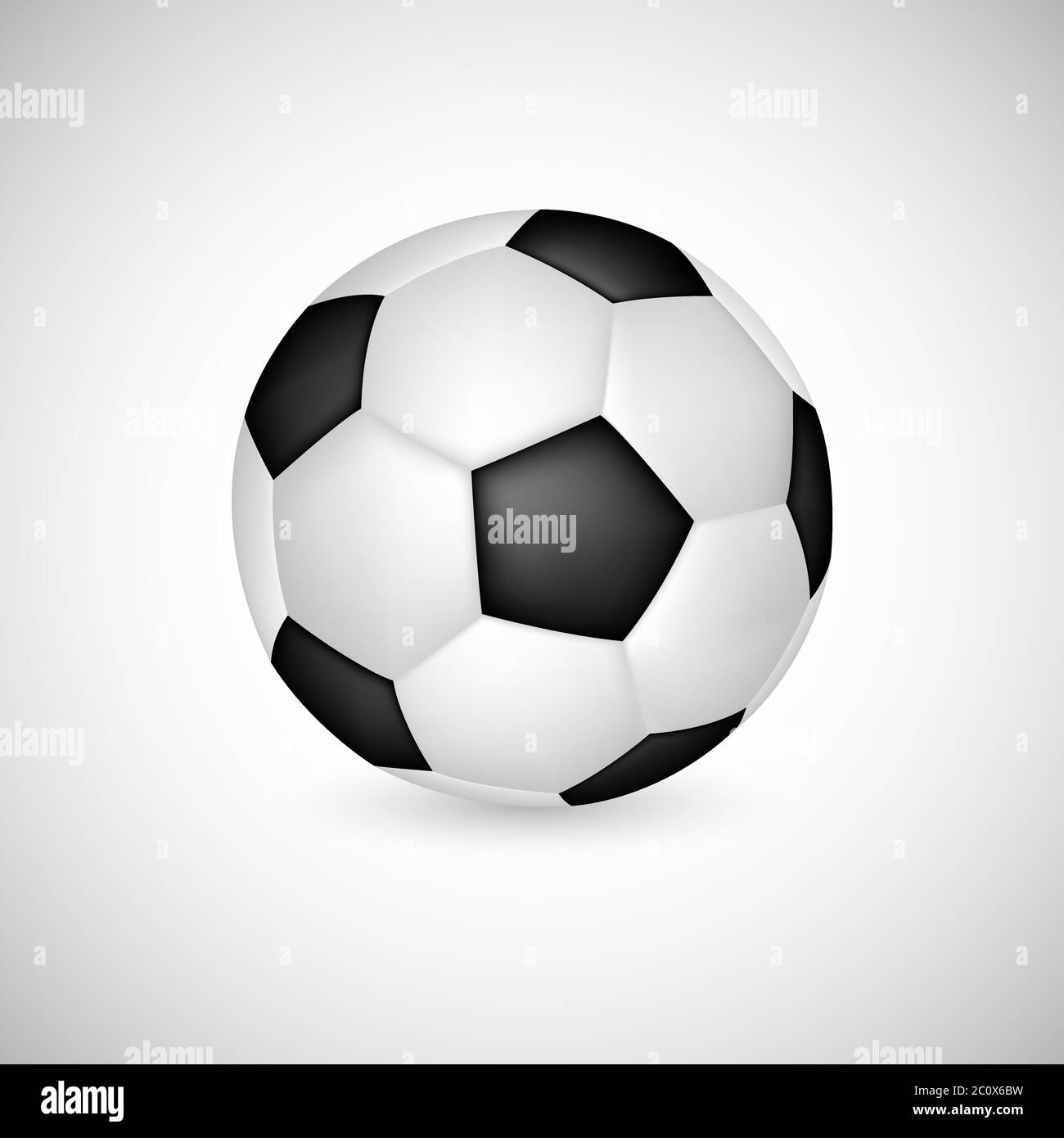 Palla da calcio in stile 3d realistico. Illustrazione Vettoriale