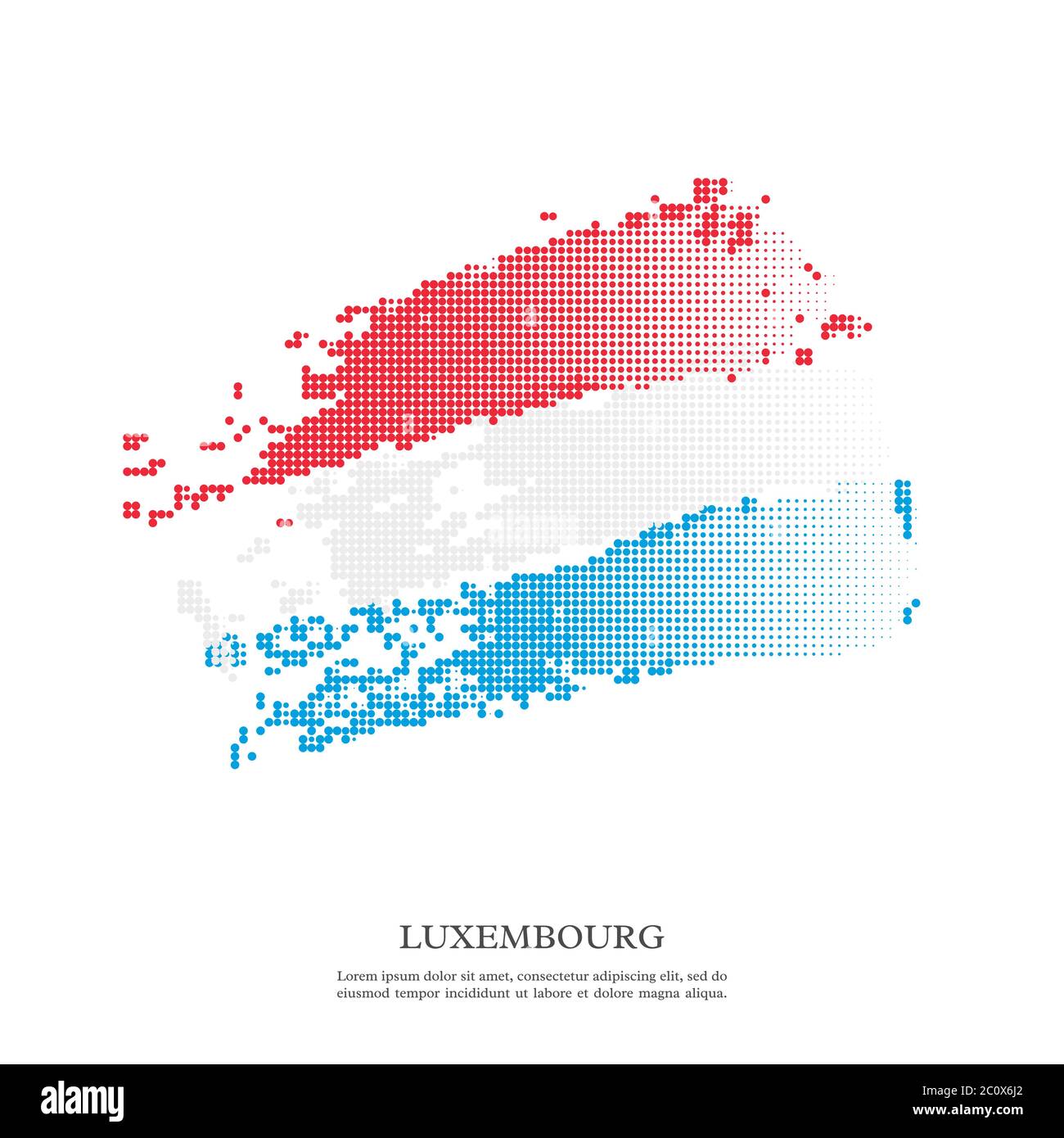 Bandiera lussemburghese con effetto mezzitoni. Illustrazione Vettoriale