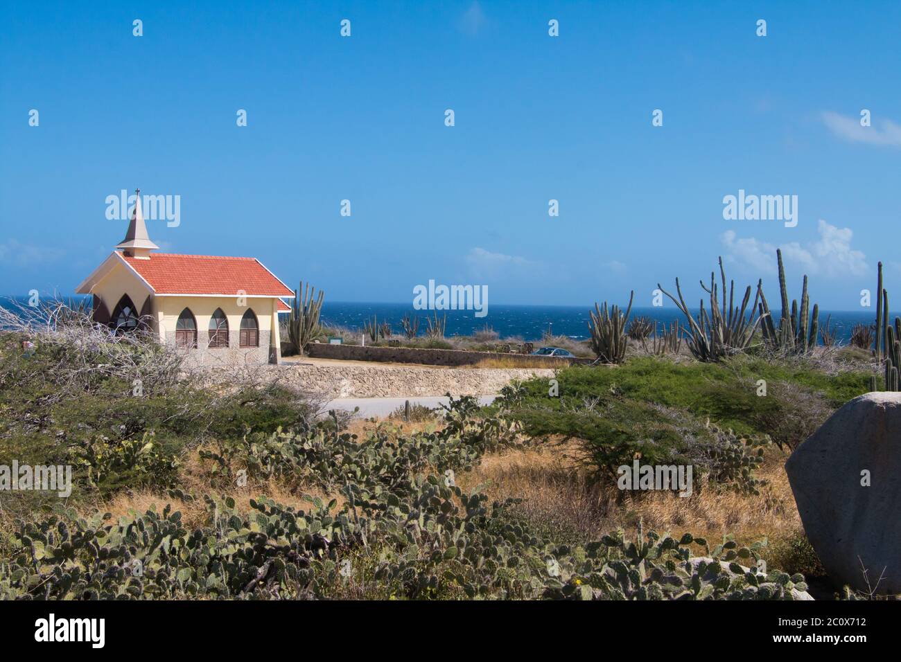 Cappella Alto Vista in una giornata di sole, Aruba Foto Stock