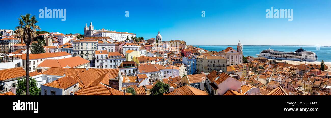 Panorama di Lisbona Foto Stock