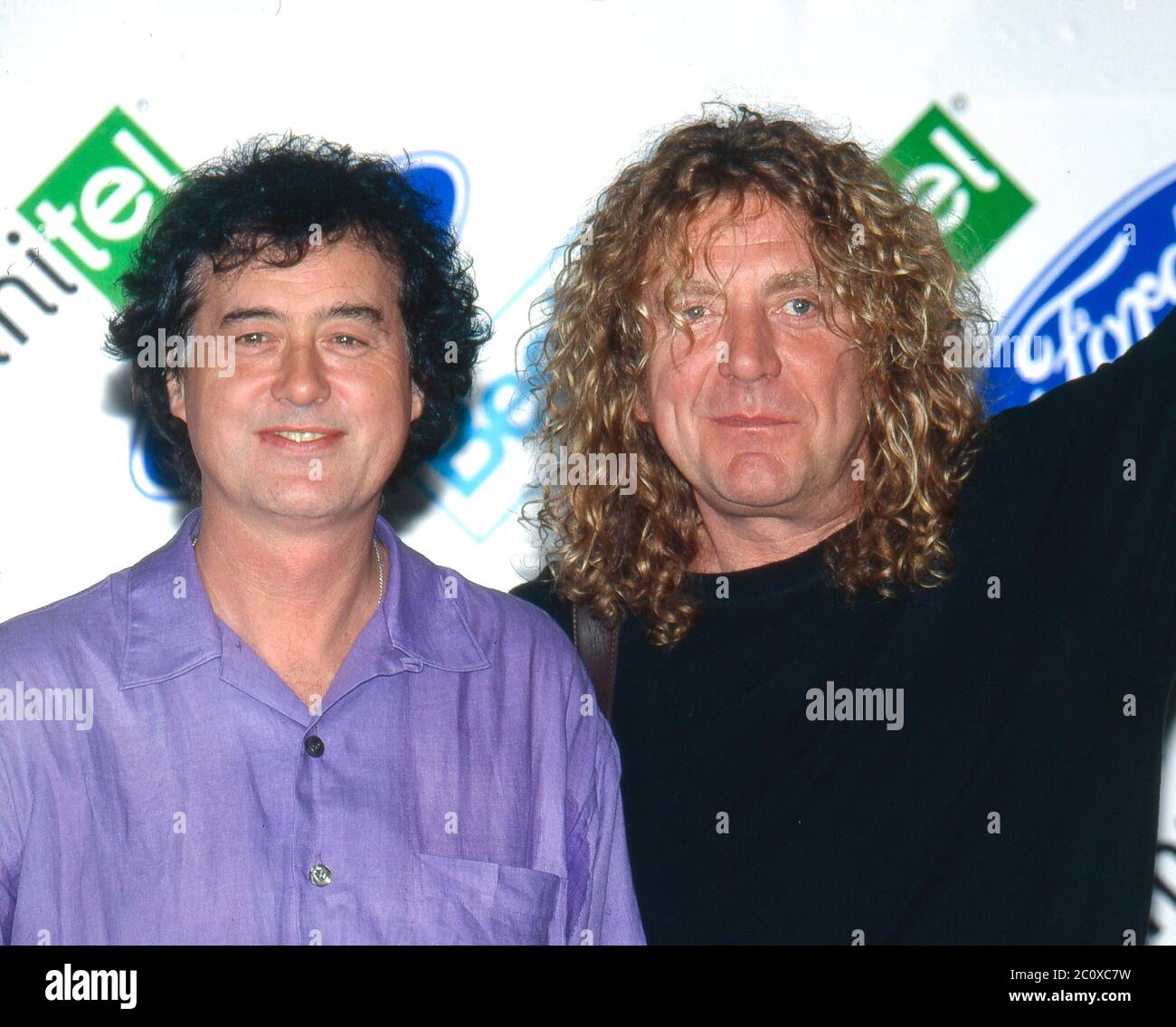 Pagina & impianto: Jimmy Page e Robert Plant al Sanremo Festival 12.03.1998 Foto Stock