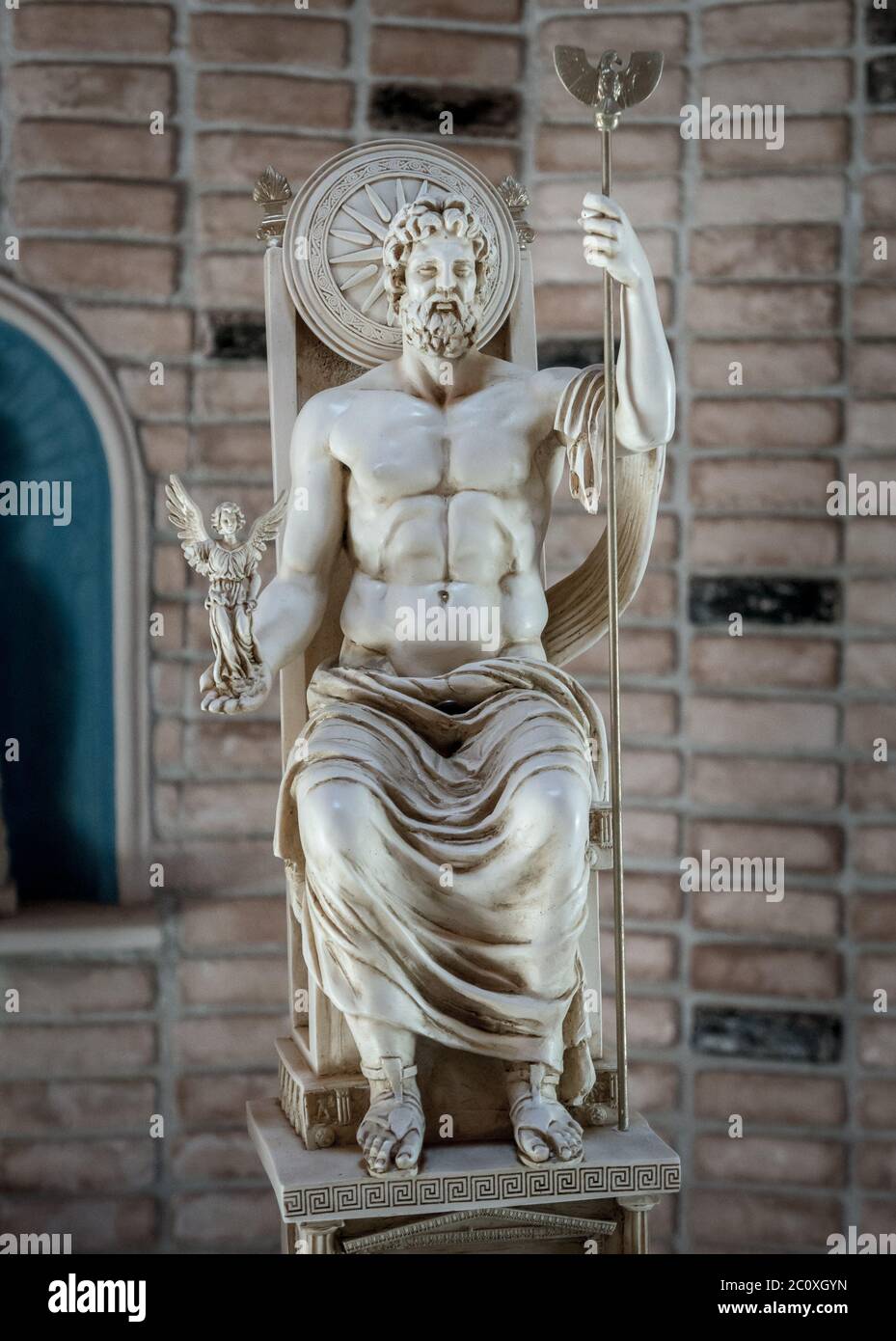 Zeus statua dio del cielo e tuono in greco Foto Stock