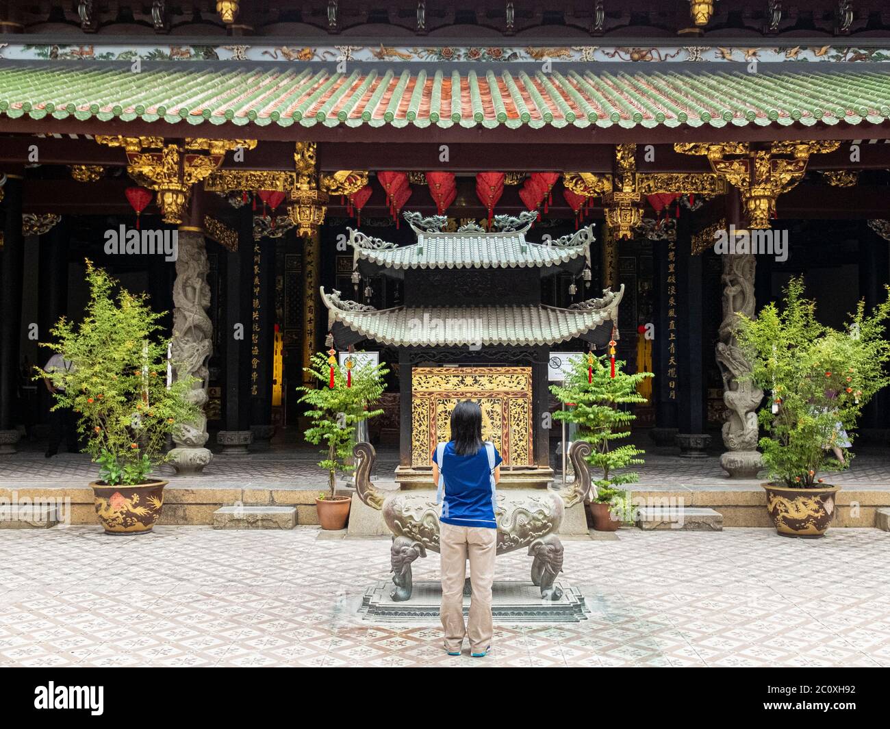 Tempio di Thian Hock, sintoista. Chinatown. Singapore. Foto Stock