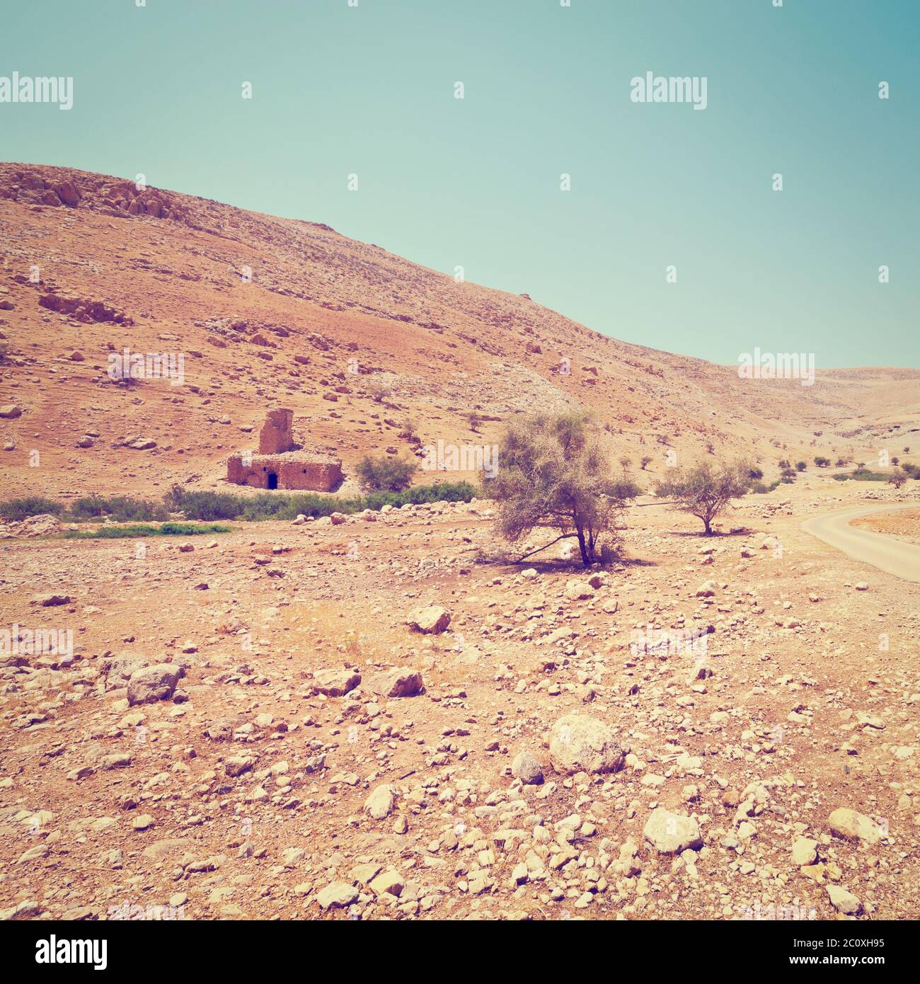 Rovine nel deserto Foto Stock