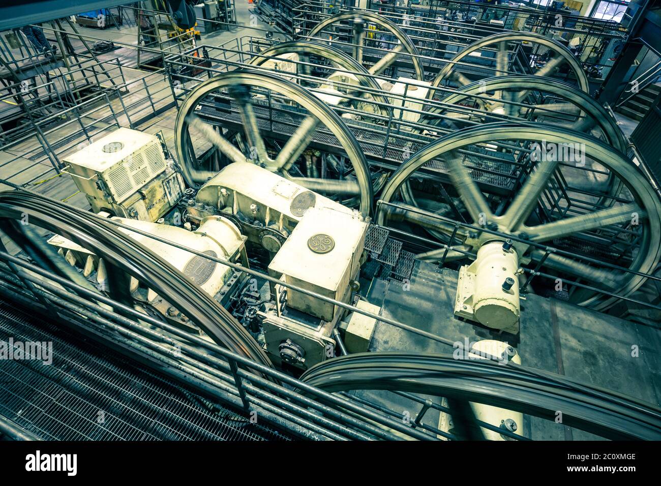 Attrezzatura in San Francisco Cable Car Museum Foto Stock