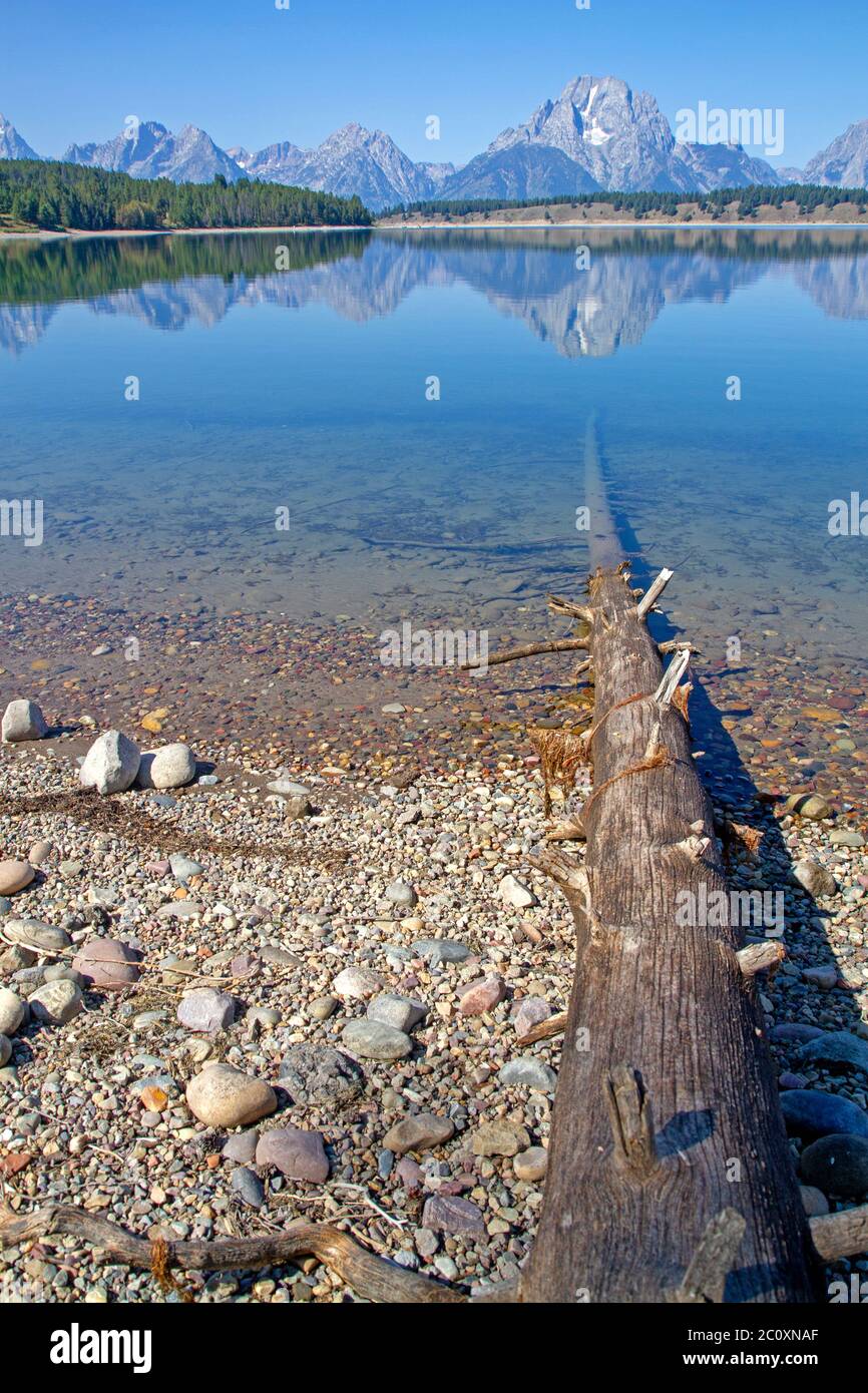 Il lago Jackson e la gamma Teton Foto Stock