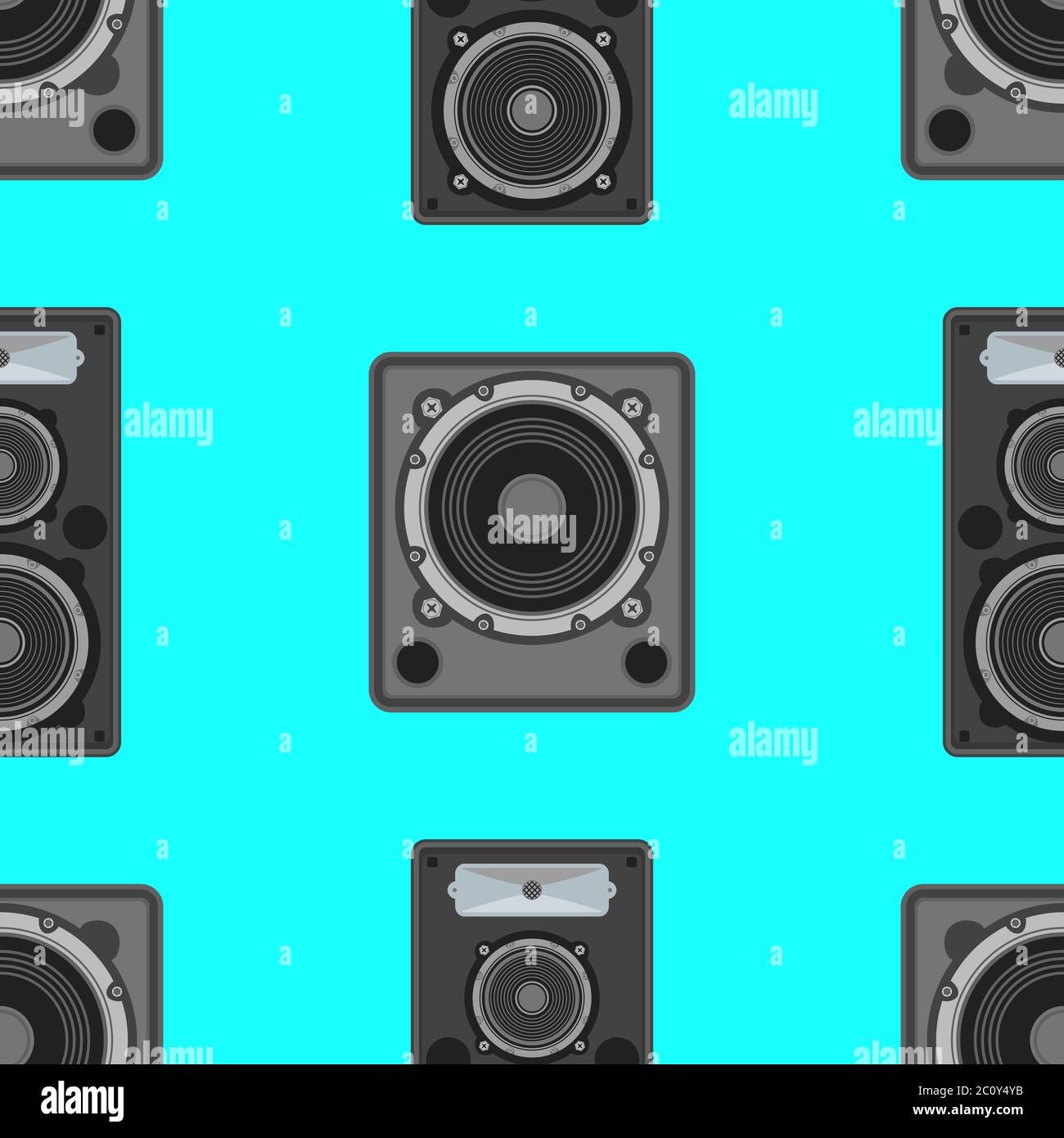 attrezzatura musicale vettoriale motivo senza giunture Foto Stock