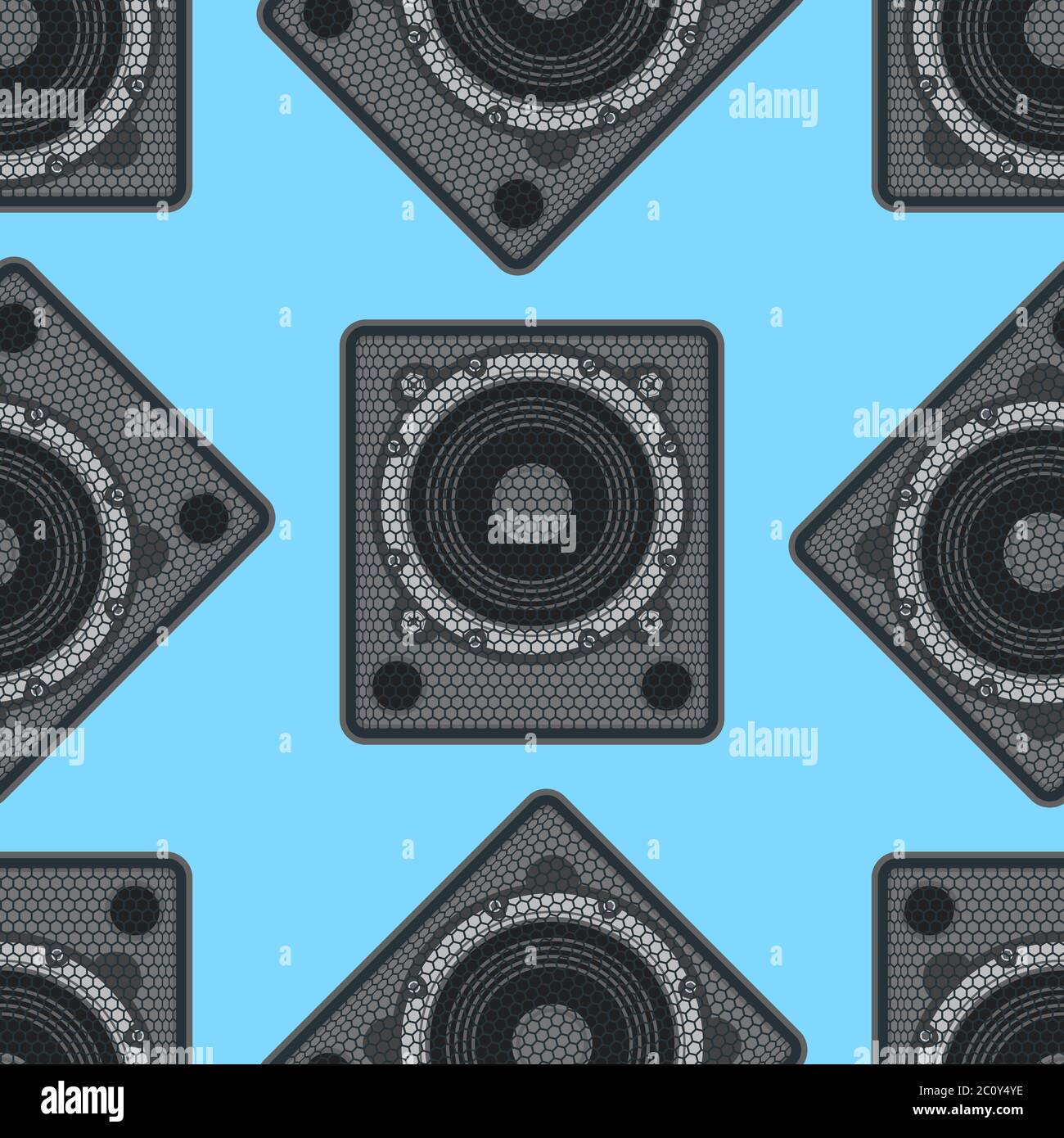 attrezzatura musicale vettoriale motivo senza giunture Foto Stock