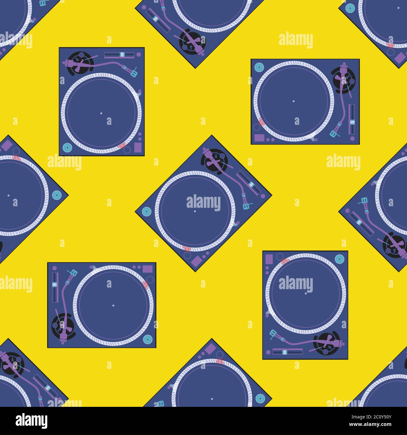 attrezzatura musicale vettoriale motivo senza giunture Foto Stock