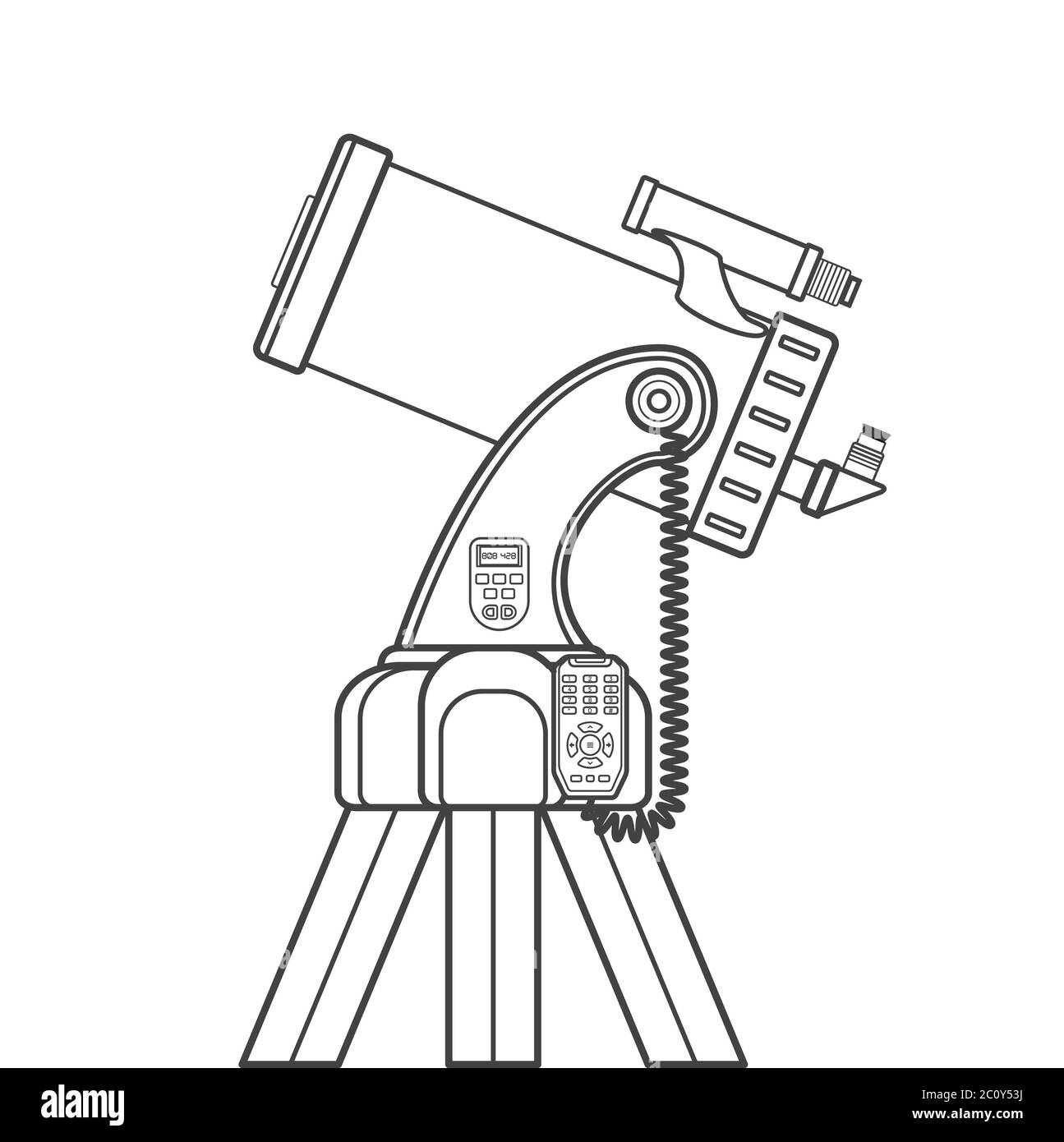 immagine del telescopio catadiottrico vettoriale Foto Stock