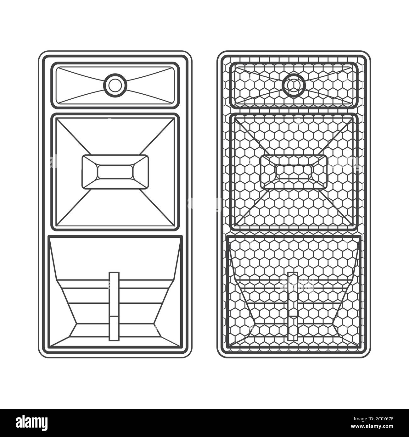 altoparlanti da concerto con sistema a clacson black outline Foto Stock