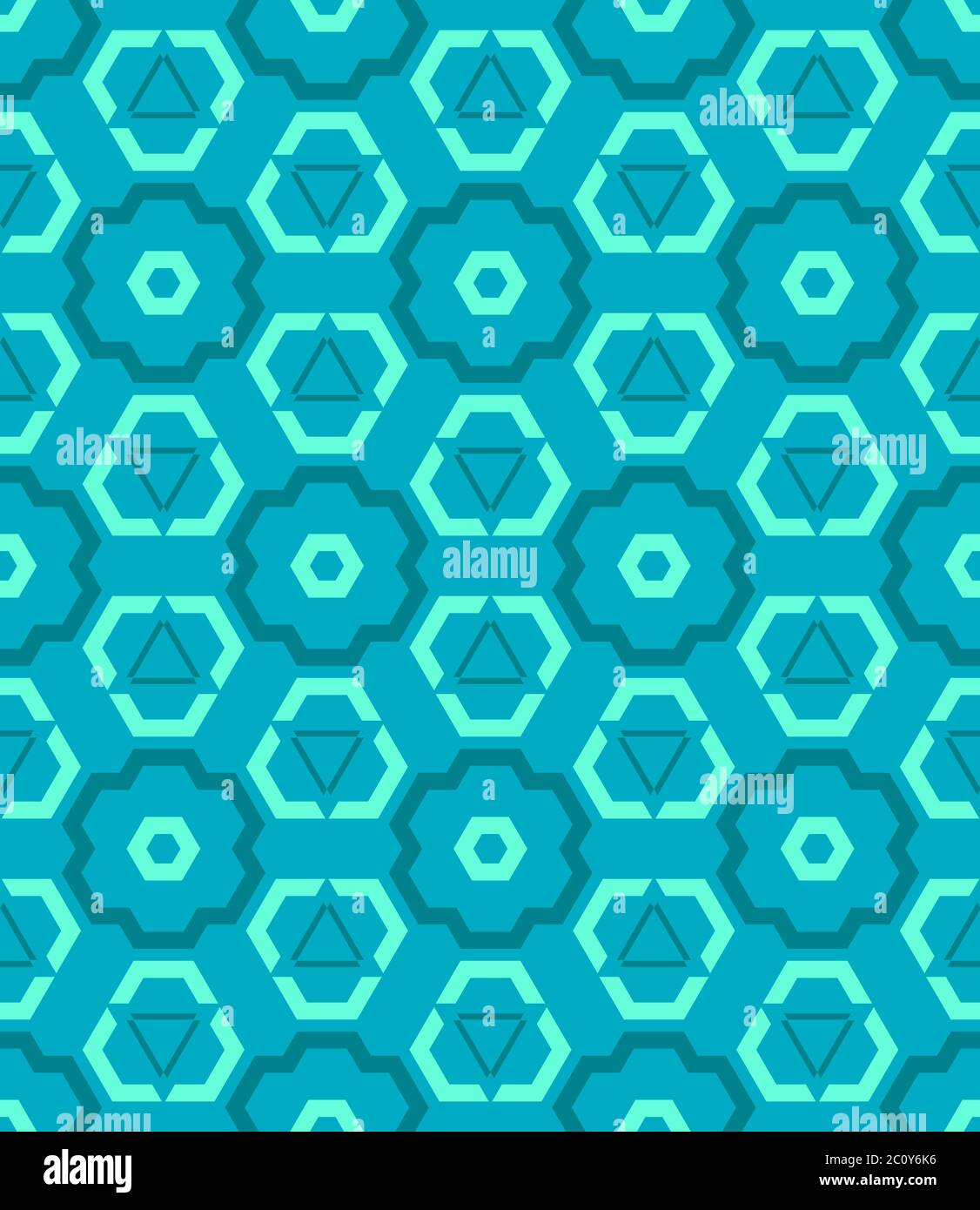 colore blu ciano verde astratto motivo geometrico senza giunture Foto Stock