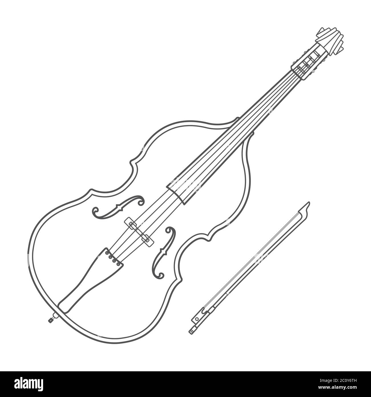 illustrazione dello strumento musicale a contrasto con il contorno scuro Foto Stock