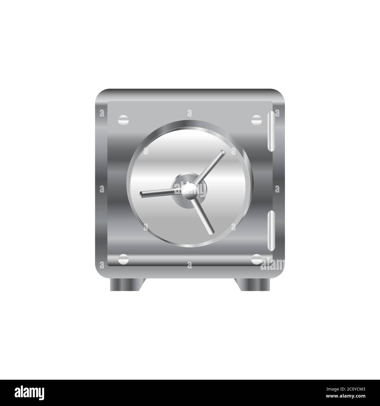 Icona vettore scatola sicura, illustrazione colore argento su sfondo bianco.EPS 10 Illustrazione Vettoriale