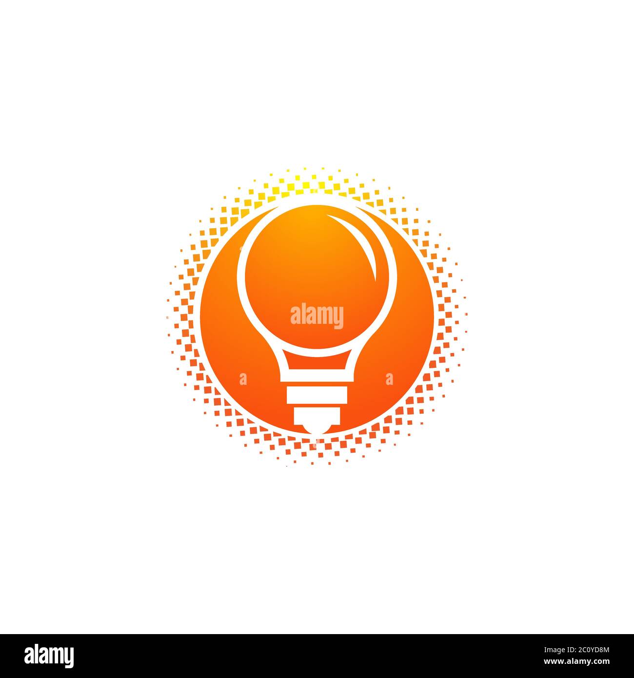 Logo della lampadina per il business creativo, l'organizzazione o il sito web.EPS 10 Illustrazione Vettoriale