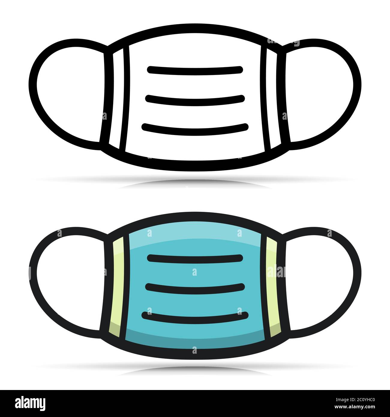 Illustrazione vettoriale del simbolo dell'icona della maschera medica Illustrazione Vettoriale
