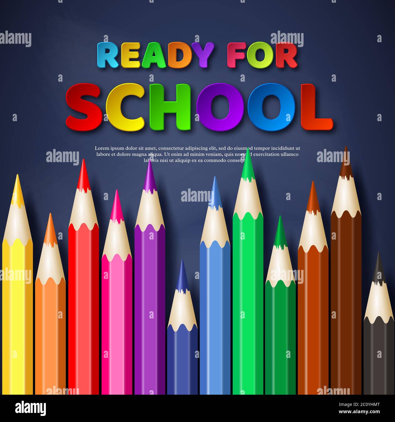 Pronto per la progettazione tipografica scolastica. Illustrazione Vettoriale